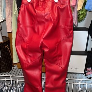 Revice red leather pants